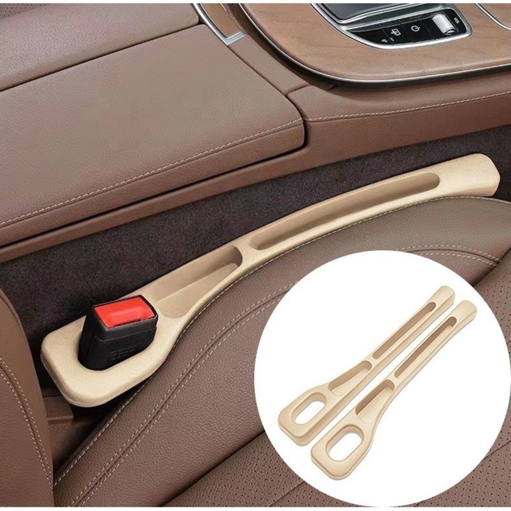 2 Pack Car Seat Gap Filler Console Side Organizer with Phone Holder-BEIGE